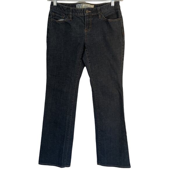 Loft Jeans Womens Size 6 Curvy Bootcut Mid Rise Pockets Zip Close Dark Wash - Picture 1 of 7